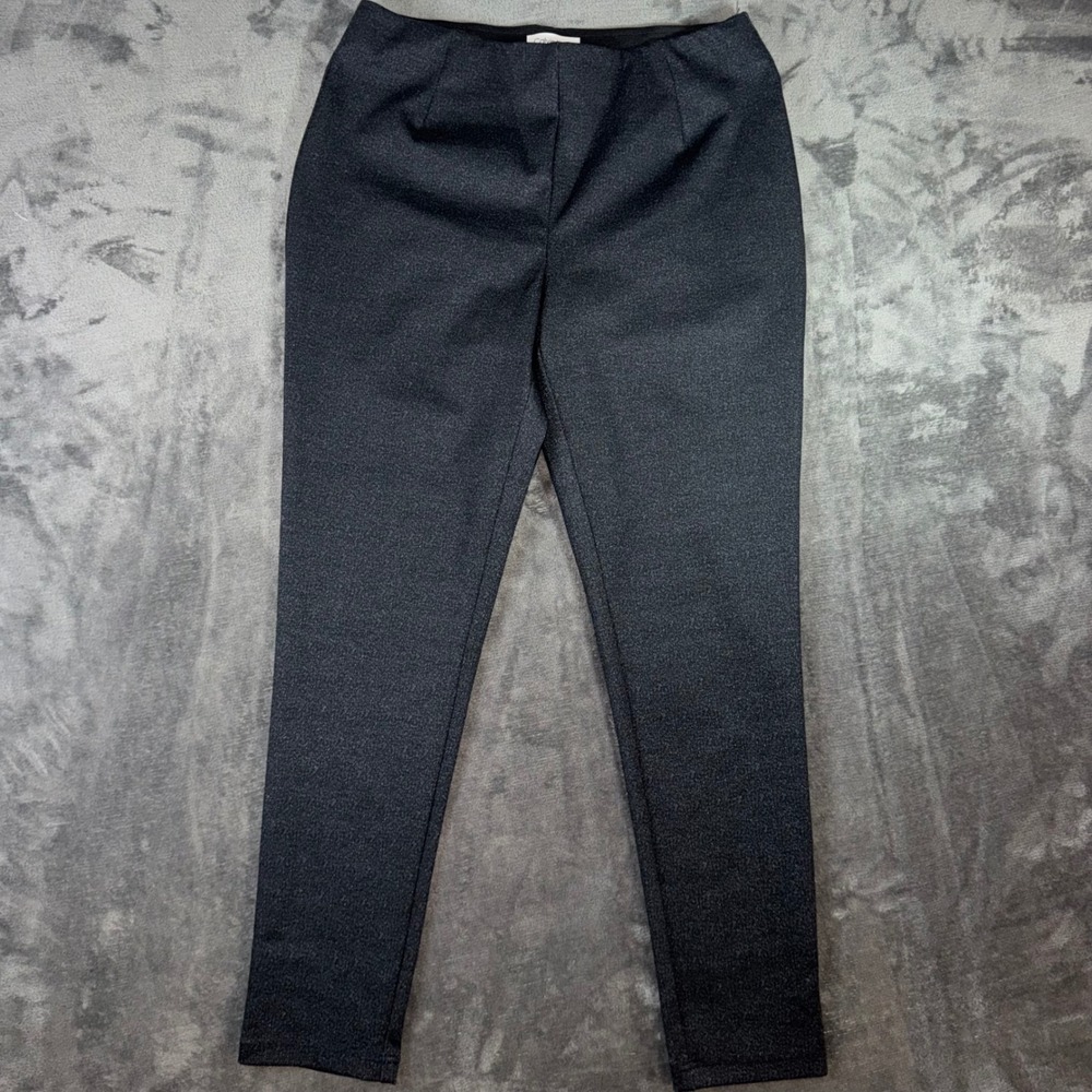 Womens 10 Calvin Klein Skinny Pants Gray Excellent Pull On Stretch Heathered